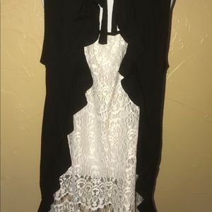 Black lace back tank